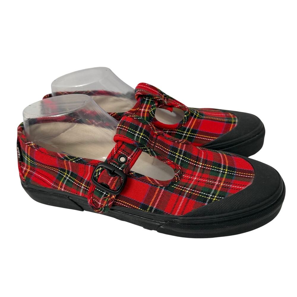 Vans Style 93 Mary Jane Shoes Women's Size 10 Tartan Red Plaid Punk Lug Sole
